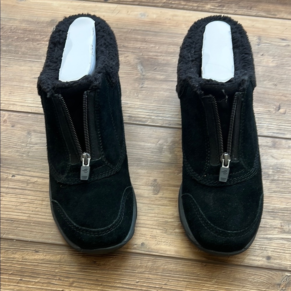 Women's Black Suede Slip-On Shoes